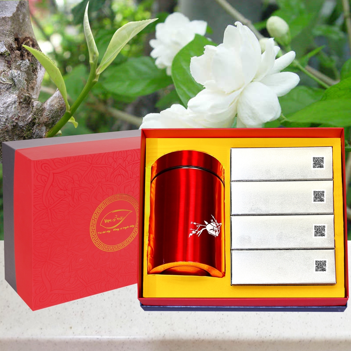 Hộp Trà Hương Nhài 500G VIP - Trà cổ thụ TCL ướp hoa Nhài