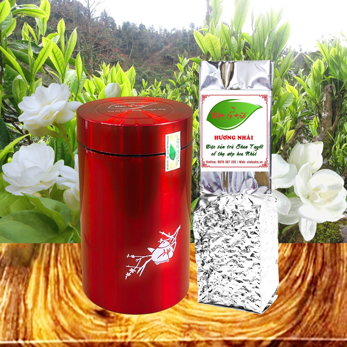 Hộp Trà Shan Tuyết Cổ Thụ Ướp Hoa Nhài 100G