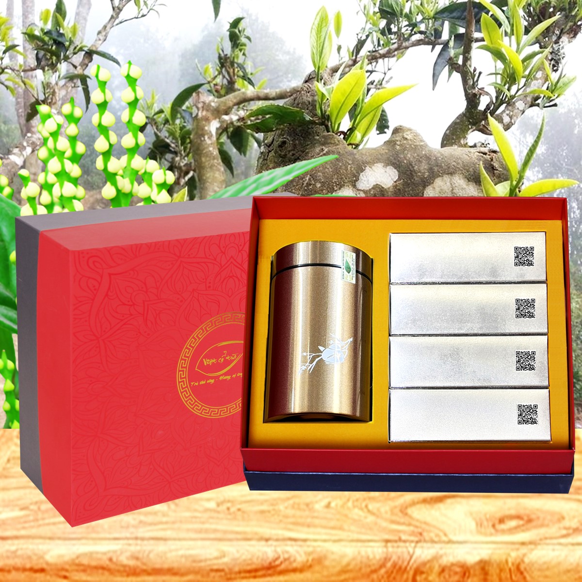 Hộp Quà Trà Hương Sói 500G VIP - Trà cổ thụ TCL ướp hoa Sói